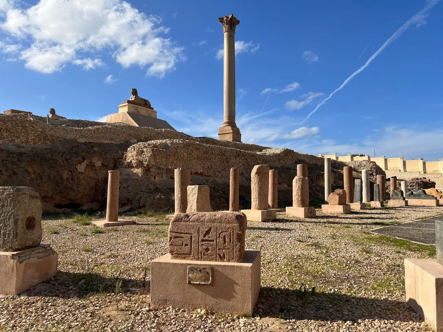 Voyage en Egypte - Vue sur la colonne de Pompée d'Alexandrie