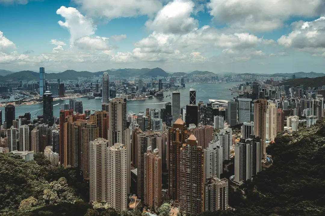 Vue panoramique sur les gratte-ciels de Hong Kong