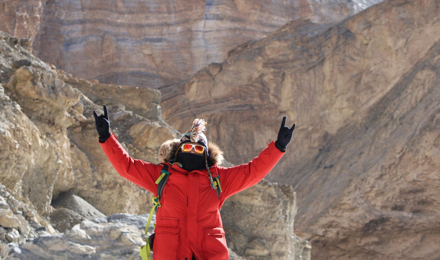 Randonneur dans le Ladakh en Inde