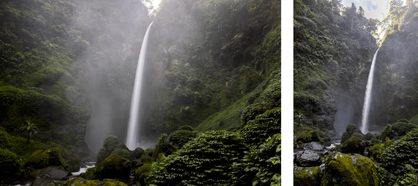 Voyage en Indonésie - cascade Coban Pelangi nichée dans la forêt tropicale près du Mont Bromo Voyage en Indonésie - cascade Coban Pelangi nichée dans la forêt tropicale près du Mont Bromo