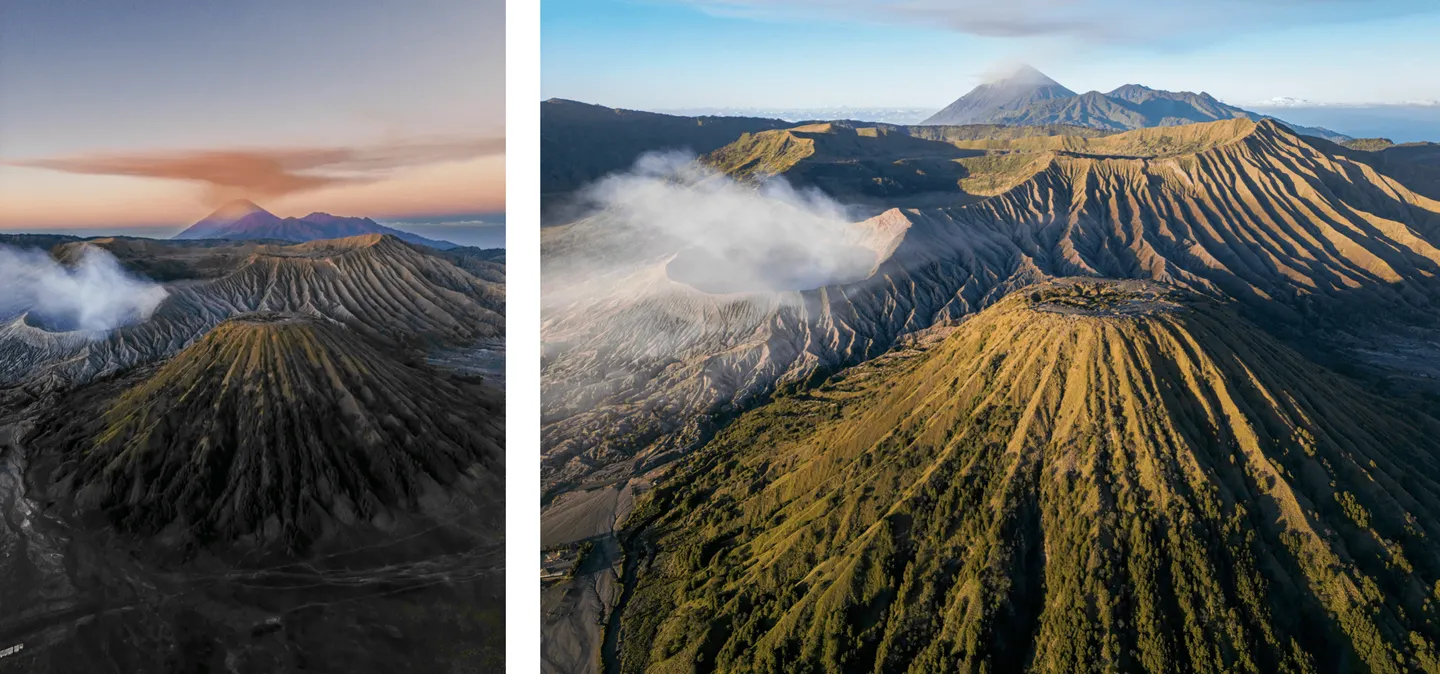 Voyage en Indonésie - les volcans Semeru et Batok dans la caldeira du Tengger à Java Est Voyage en Indonésie - les volcans Semeru et Batok dans la caldeira du Tengger à Java Est