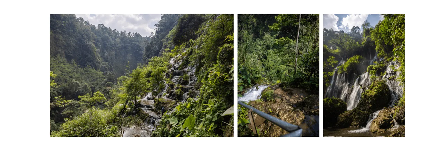 Voyage en Indonésie - sentier raide plongeant dans la jungle avec dénivelé de 150 mètres