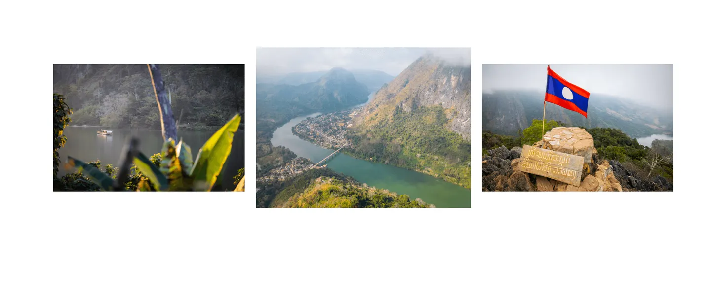 Voyage au Laos - viewpoint Pha Daeng offrant une vue panoramique à 360 degrés de la vallée de Nong Khiaw
