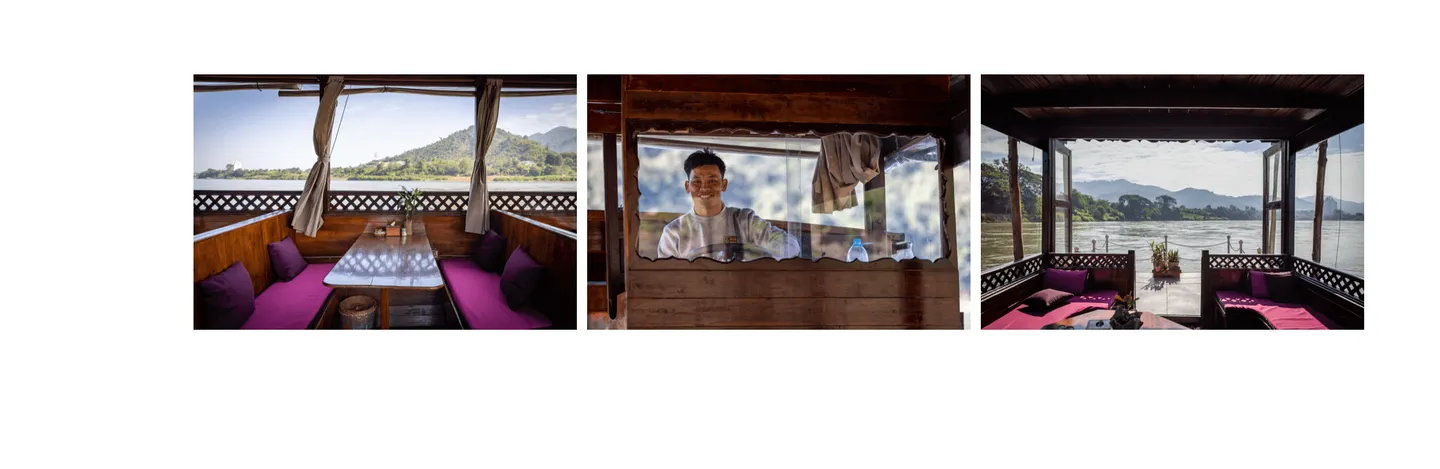 Voyage au Laos - bateau Shompoo Cruise de 35 mètres avec pont en bois