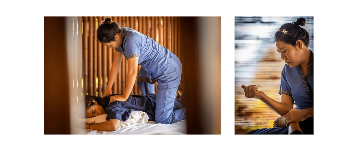 Voyage au Laos - massage lao traditionnel combinant acupression et étirements Voyage au Laos - massage lao traditionnel combinant acupression et étirements