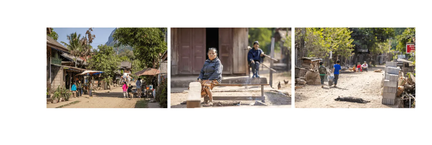 Voyage au Laos - vie simple au village de Muang Ngoi avec habitations traditionnelles