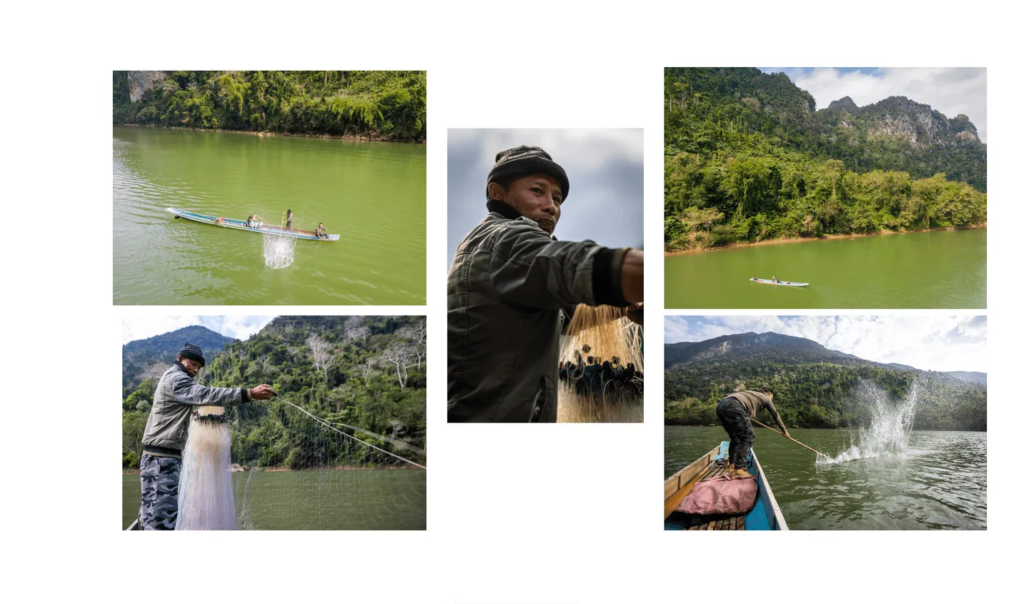 Voyage au Laos - apprentissage de la pêche traditionnelle lao sur la Nam Ou