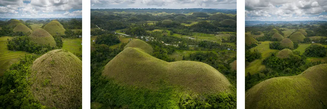 Trip to the Philippines - drone view of the Chocolate Hills of Bohol