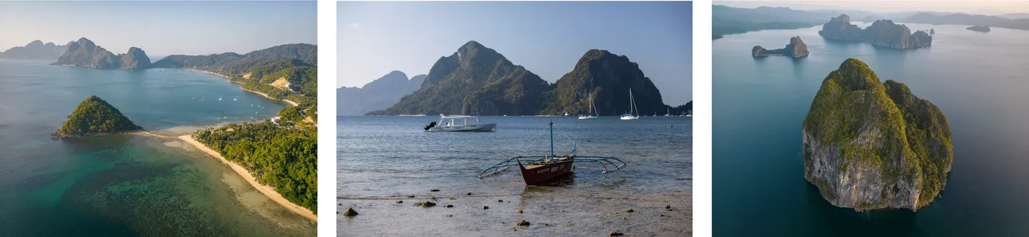 Voyage aux Philippines - la plage de Las Cabañas vue des airs et du sol