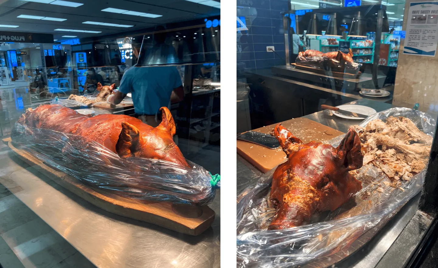 Voyage aux Philippines - lechon, cochon de lait rôti à la broche, spécialité culinaire de Bohol