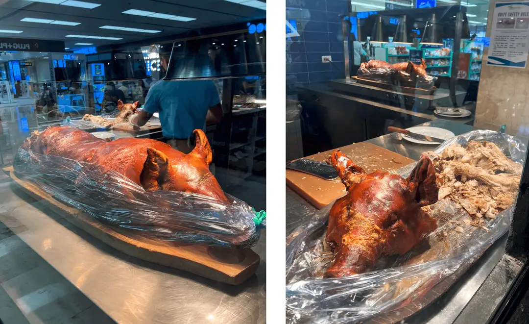 Trip to the Philippines - lechon, spit-roasted suckling pig, a culinary specialty of Bohol