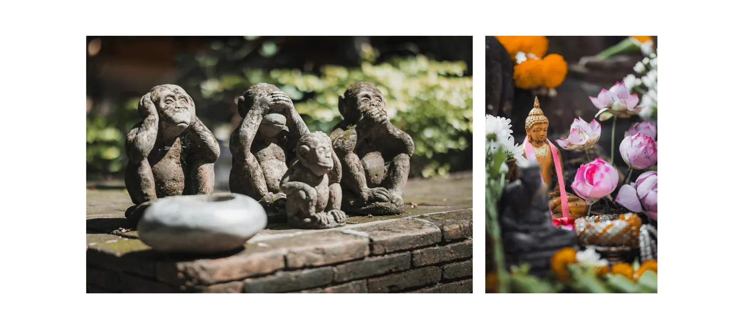 Voyage en Thaïlande - statues dans le jardin spirituel du Wat Umong à Chiang Mai