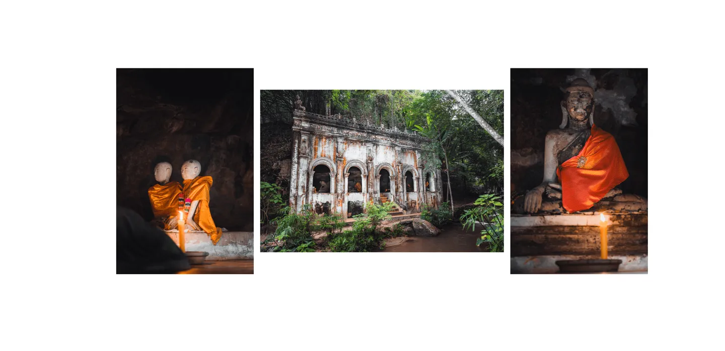 Voyage en Thaïlande - architecture unique du temple de Wat Pha Lat et de ses moines en pierre vêtus de leur robe safran Voyage en Thaïlande - architecture unique du temple de Wat Pha Lat et de ses moines en pierre vêtus de leur robe safran