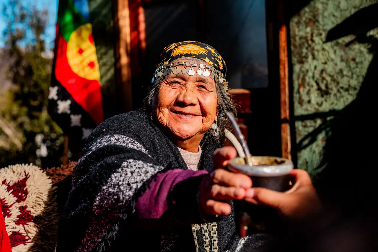 Femme mapuche senior dans la région de San Martín de los Andes, Argentine