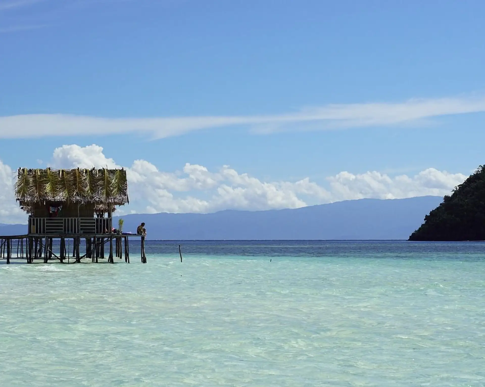 Plage et eaux turquoises de Raja Ampat en indonésiee