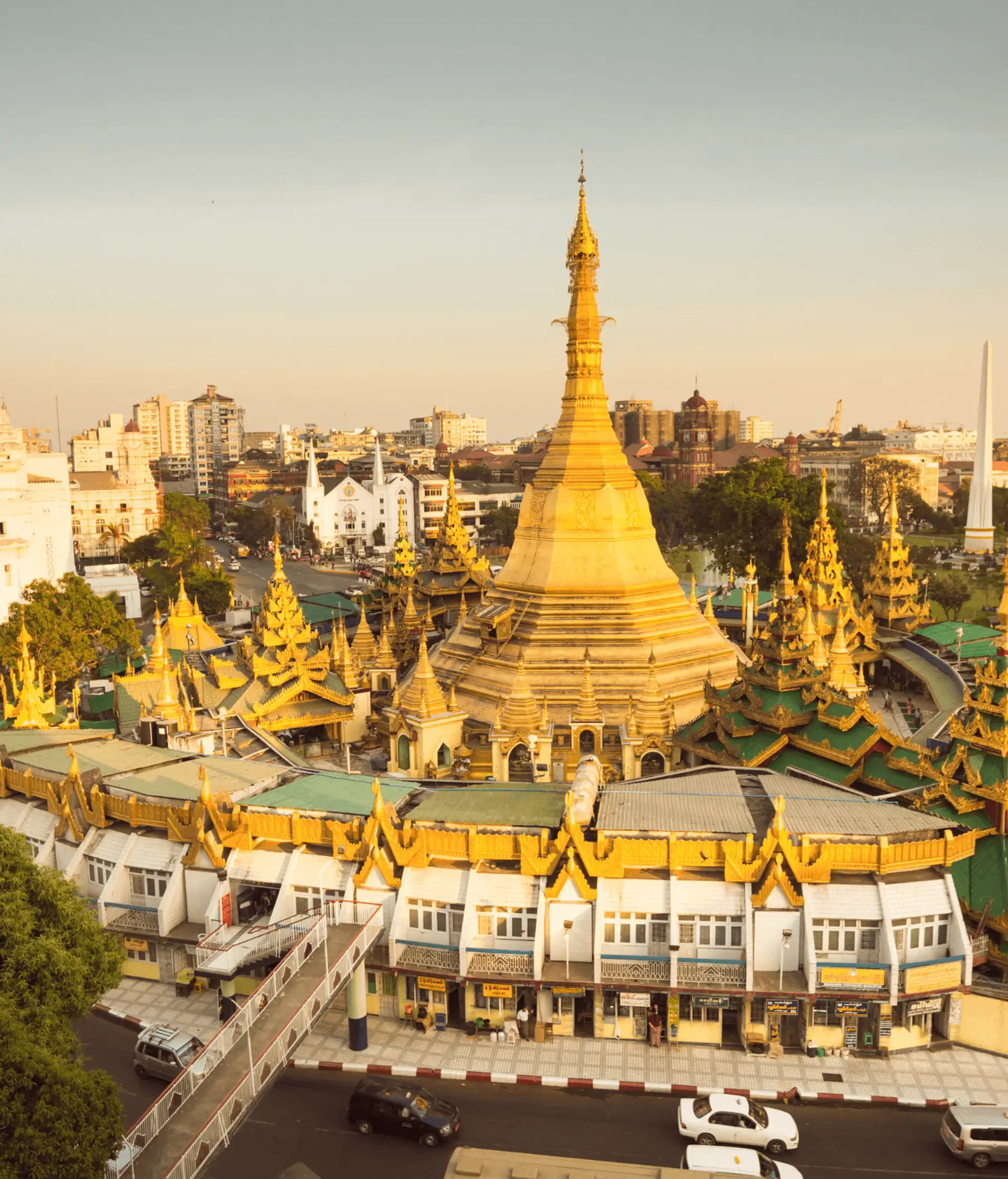 Voyage en Birmanie : Pagode Sule - Coucher de soleil au Myanmar