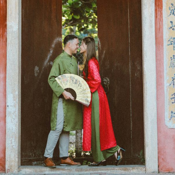 Voyage en Chine - couple en séance photo romantique