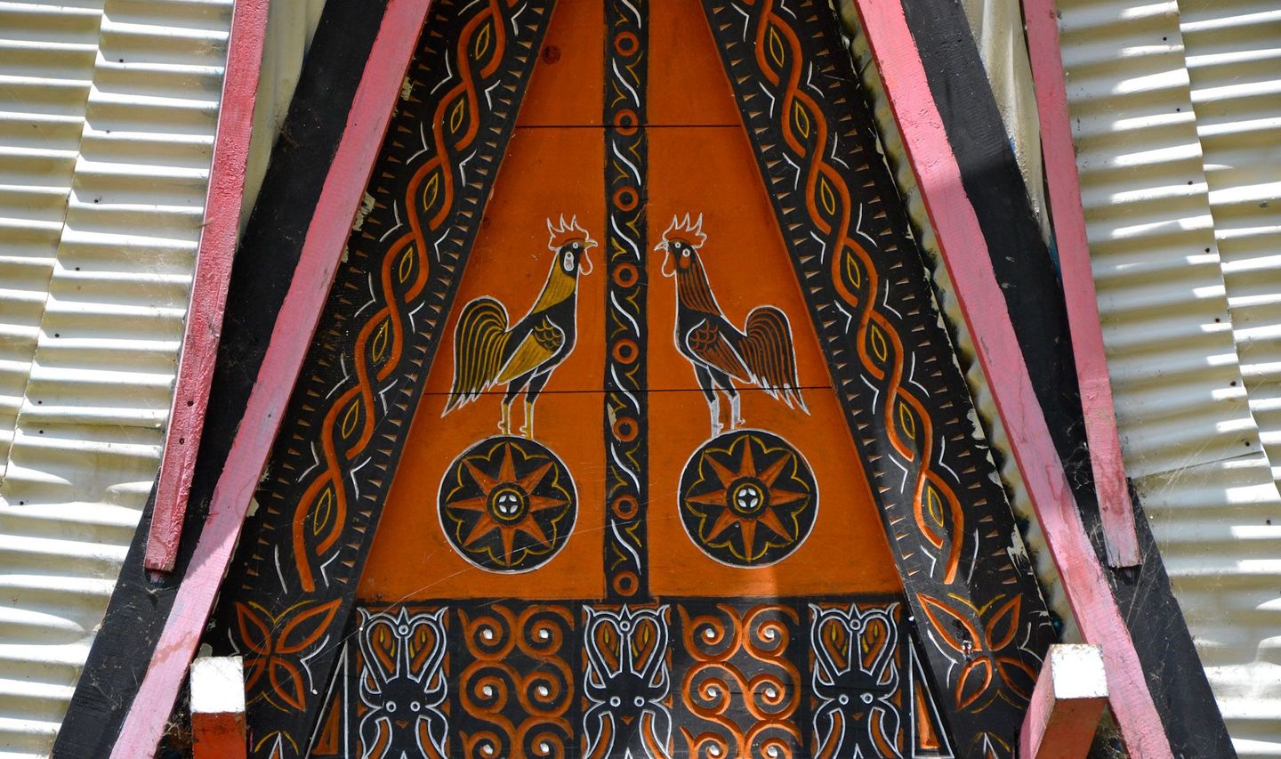 Facade traditionnelle d'une habitation à Sulawesi