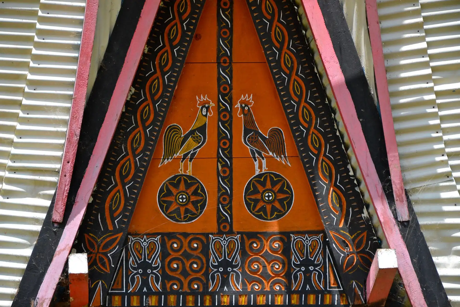 Facade traditionnelle d'une habitation à Sulawesi