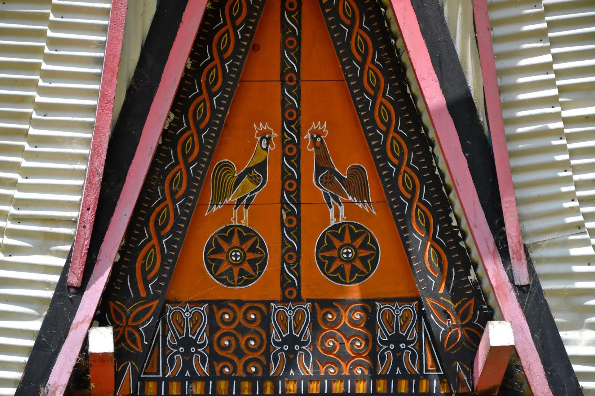 Facade traditionnelle d'une habitation à Sulawesi