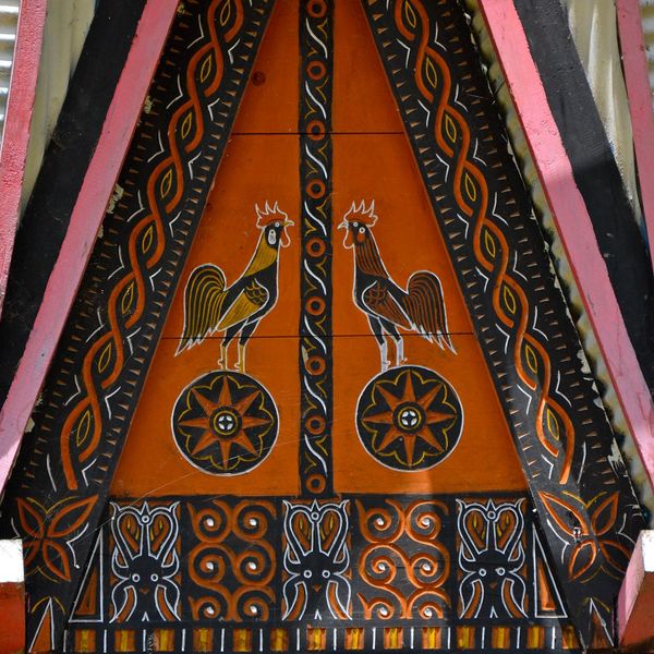 Facade traditionnelle d'une habitation à Sulawesi