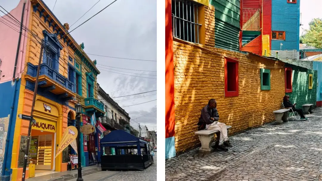 Façades colorées dans le quartier de La Boca à Buenos Aires, Argentine