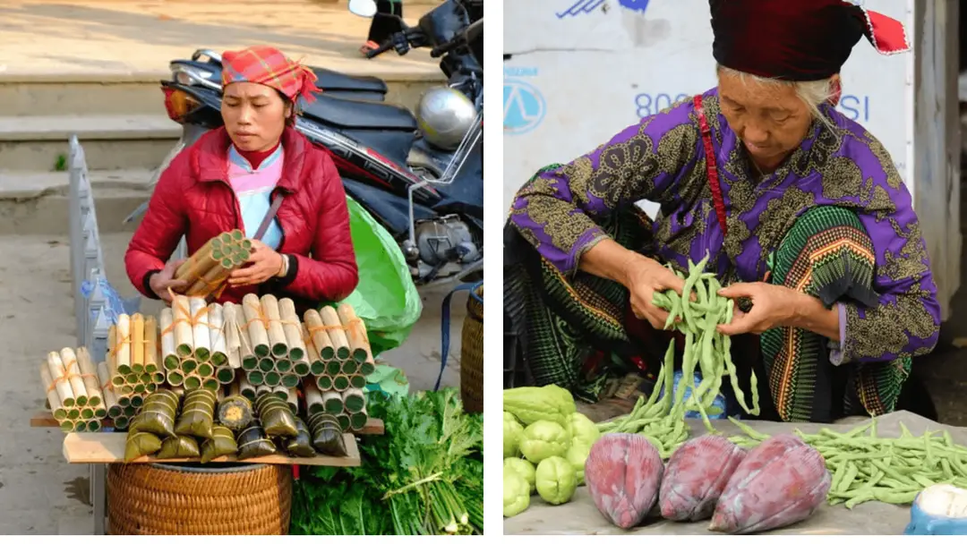 Produits frais sur un marché de Battambang
