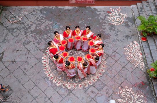 Voyage en Inde - Groupe de danse du festival Durga Puja