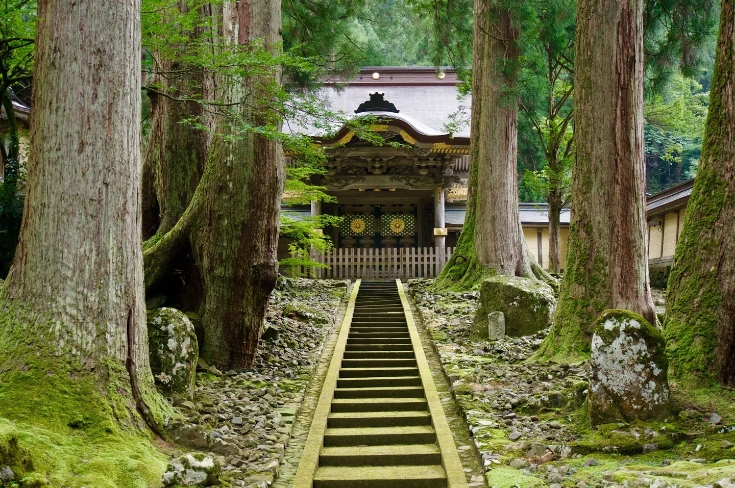 Vue de l'extérieur du temple Eiheiji à Fukui
