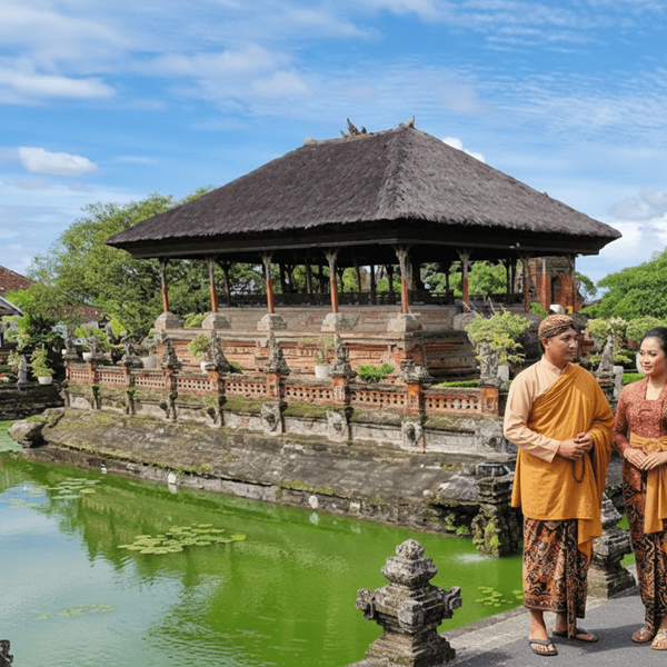 Voyage en Asie — Pavillon historique de Kerta Gosa à Bali, célèbre salle de justice aux plafonds peints et à l’architecture traditionnelle balinaise.