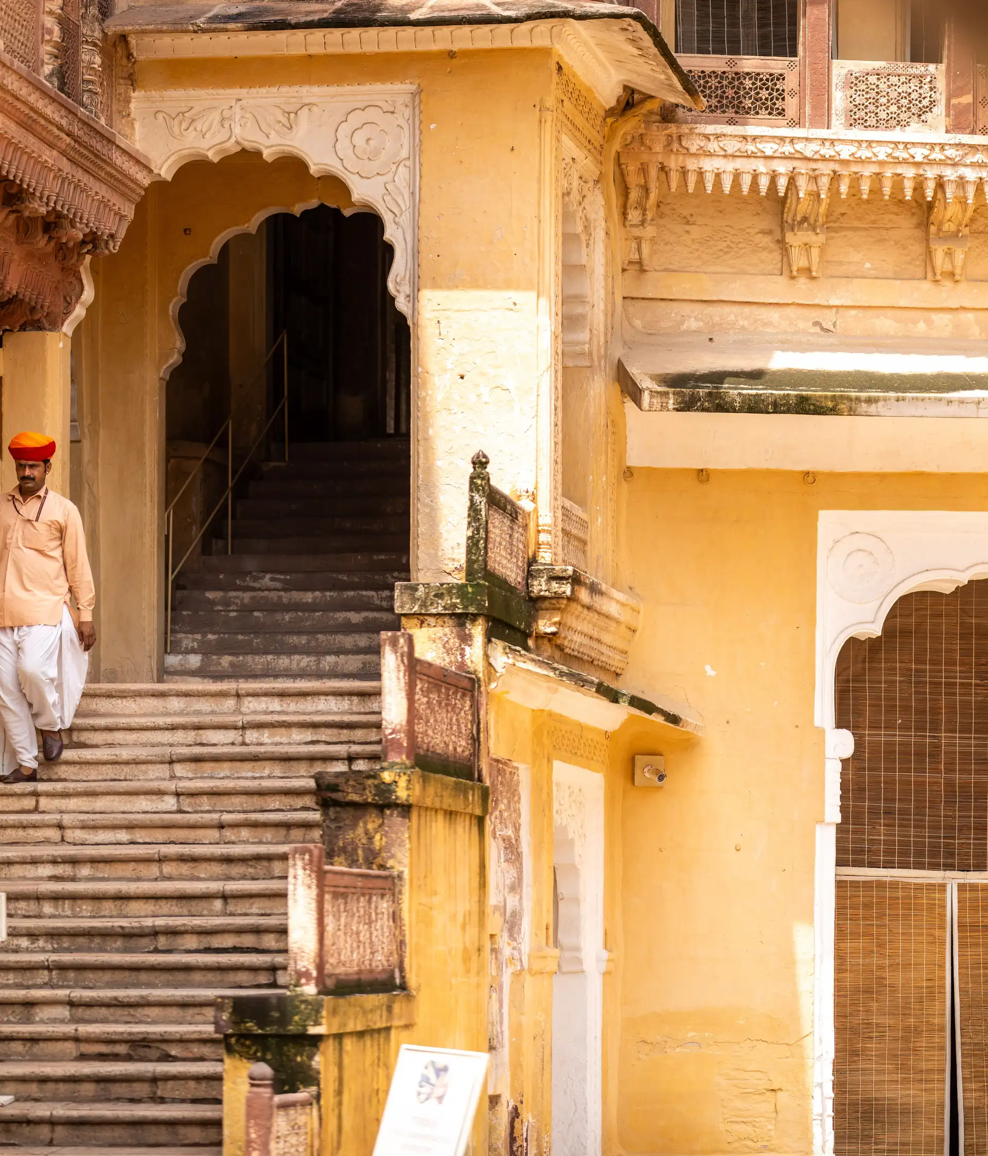 Homme dans un fort de Jodhpur au Rajasthan