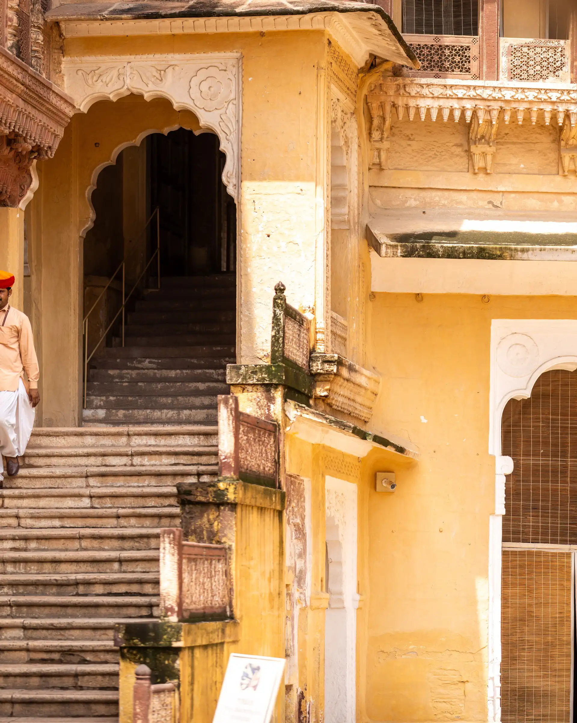 Homme dans un fort de Jodhpur au Rajasthan