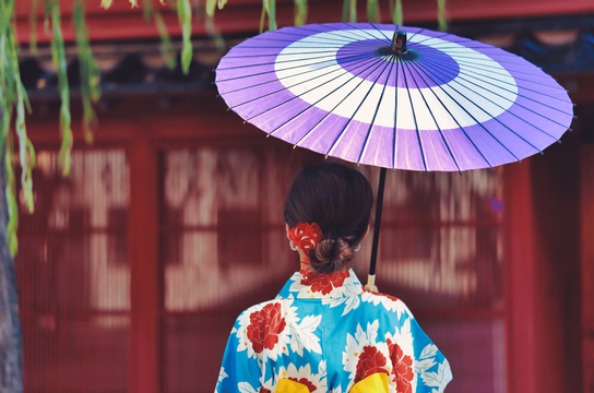 Voyage au Japon - Femme en kimono traditionnel de Tokyo