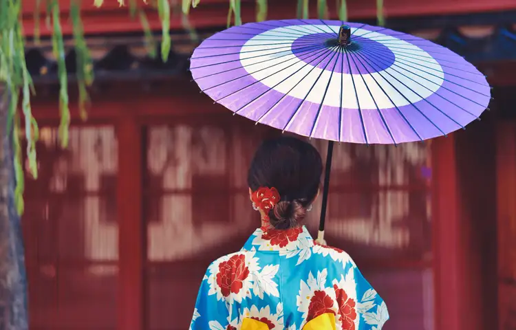Voyage au Japon - Femme en kimono traditionnel de Tokyo