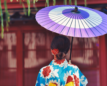 Voyage au Japon - Femme en kimono traditionnel de Tokyo