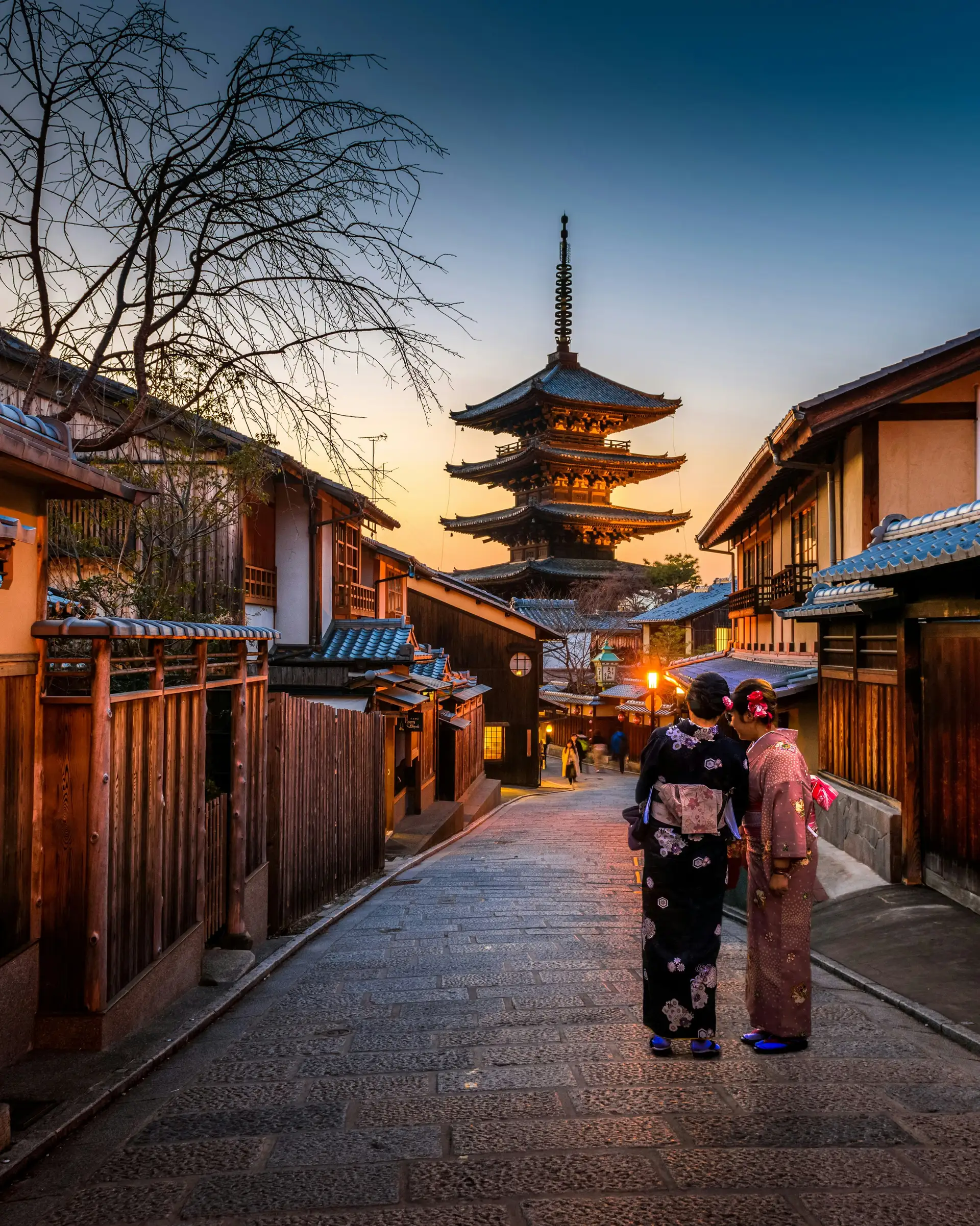 Voyage au Japon - Rue et temple traditionnels de Kyoto