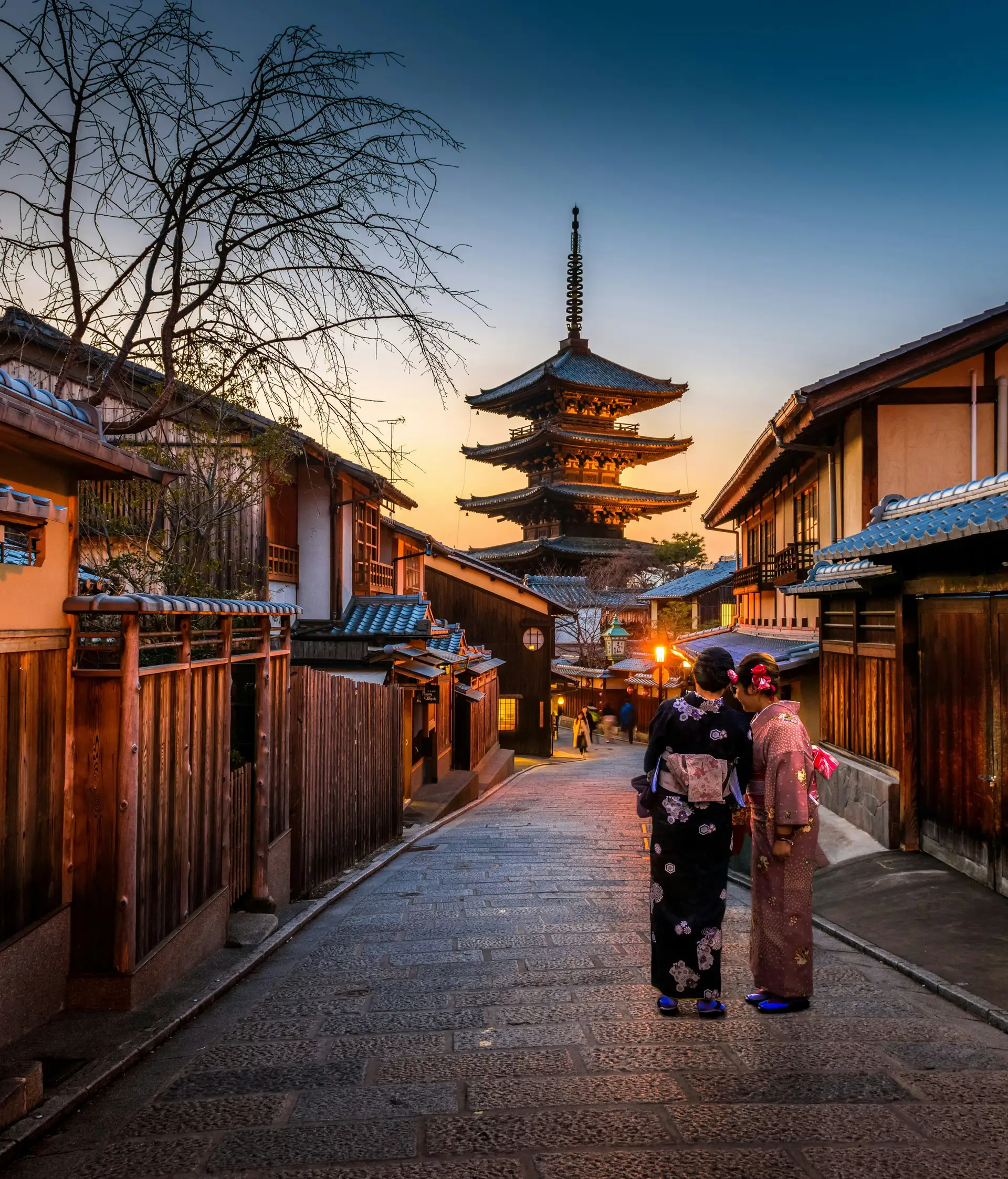 Voyage au Japon - Rue et temple traditionnels de Kyoto
