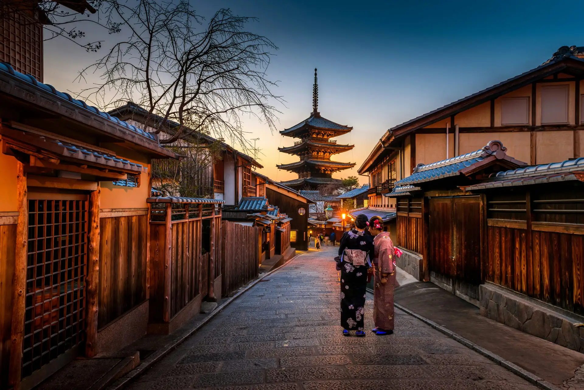 Voyage au Japon - Rue et temple traditionnels de Kyoto