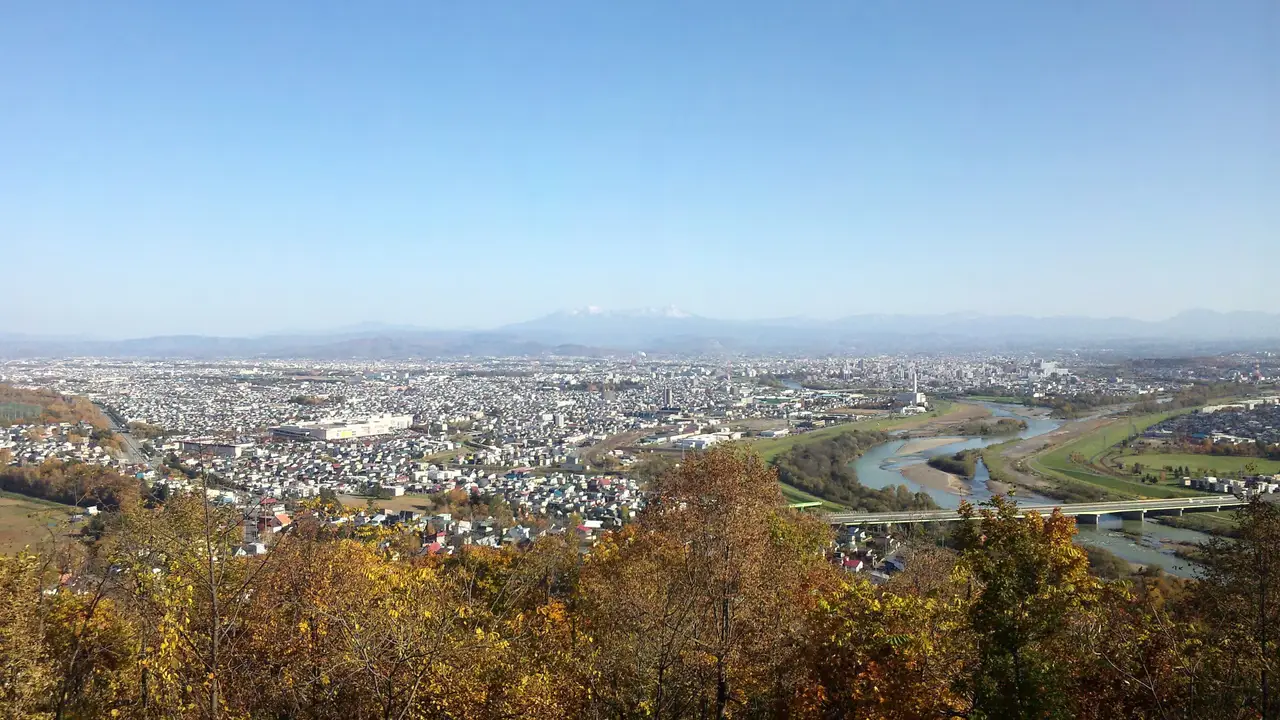 Voyage à Hokkaido — Panorama sur la ville d'Asahikawa, célèbre pour son Ramen Village et ses parcs floraux au Japon.