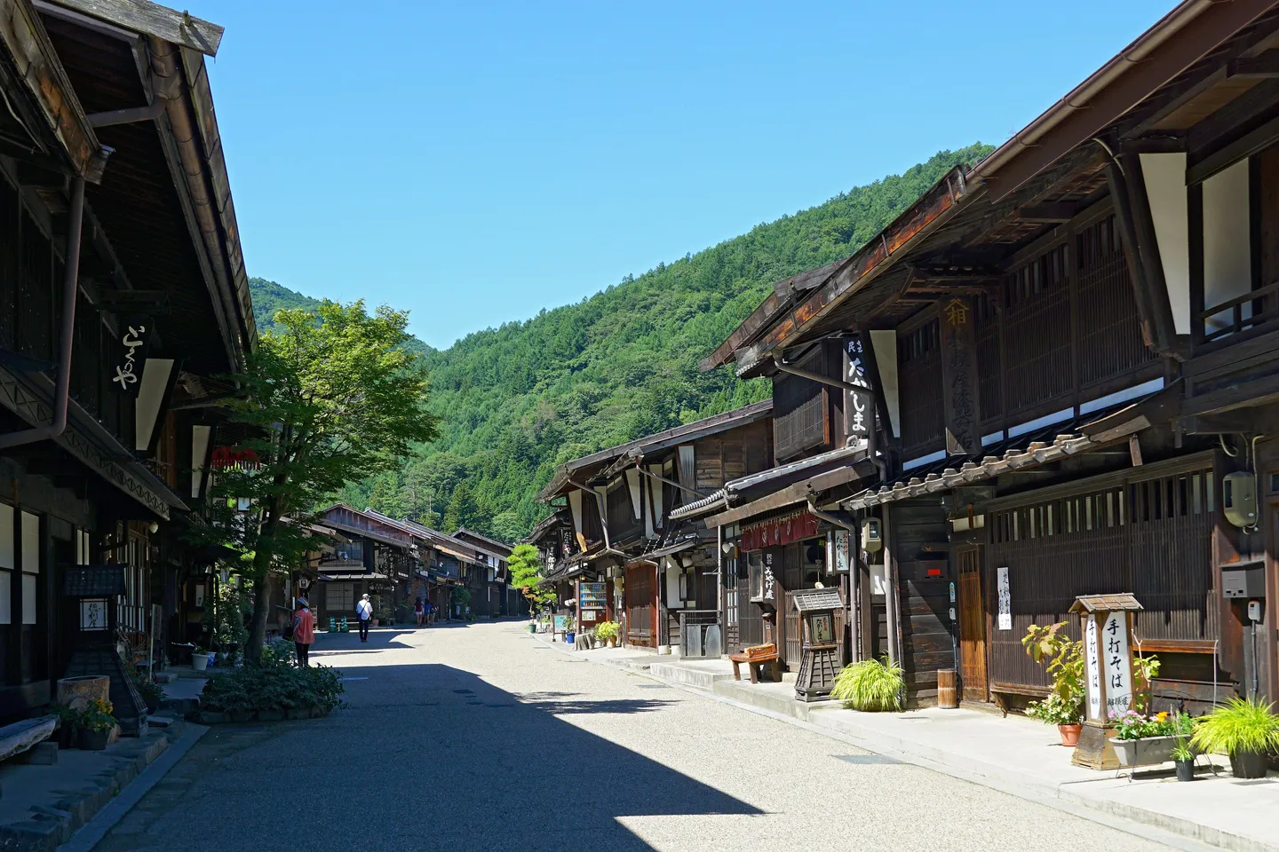 Rue traditionnel du village de Narai après randonnée de Nakasendo