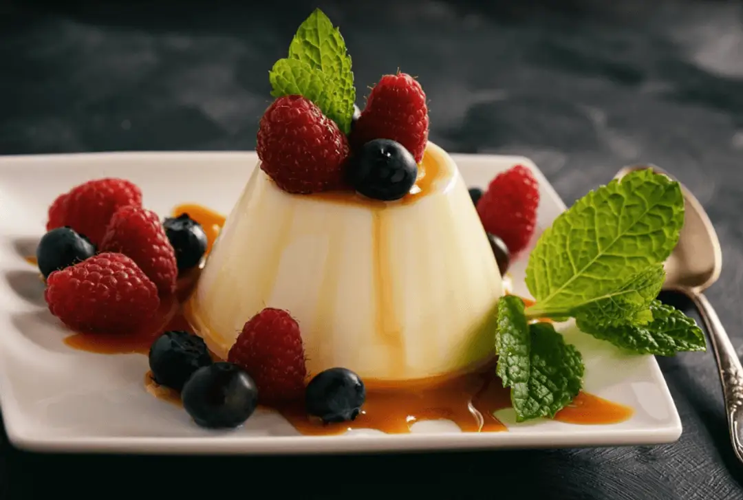 Présentation d'un pudding, appelé purin au Japon