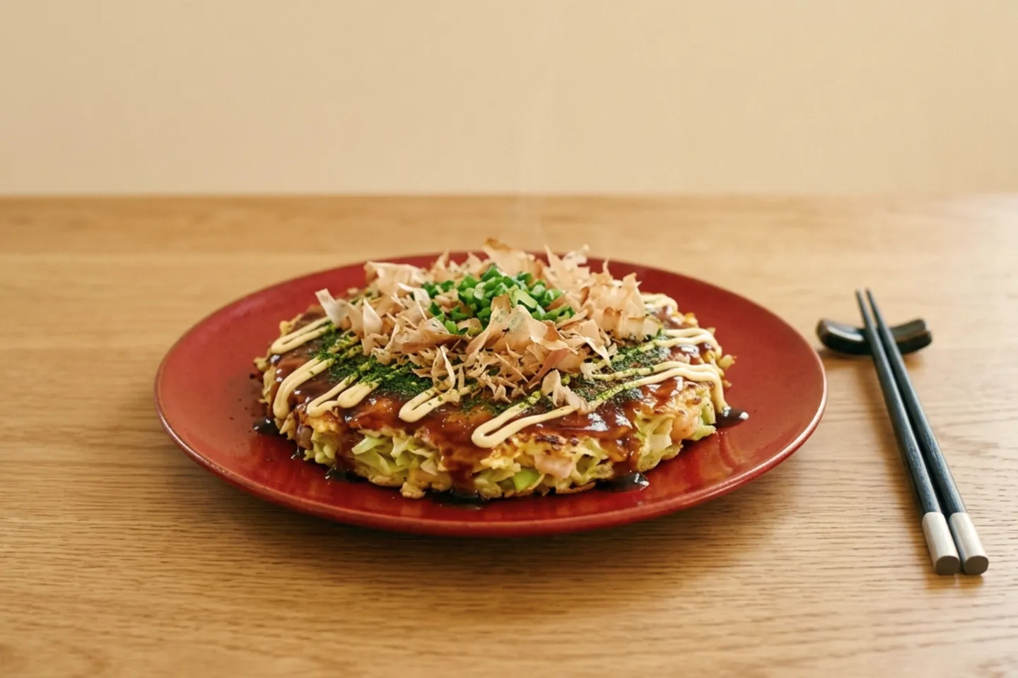 Présentation d'un okonomiyaki
