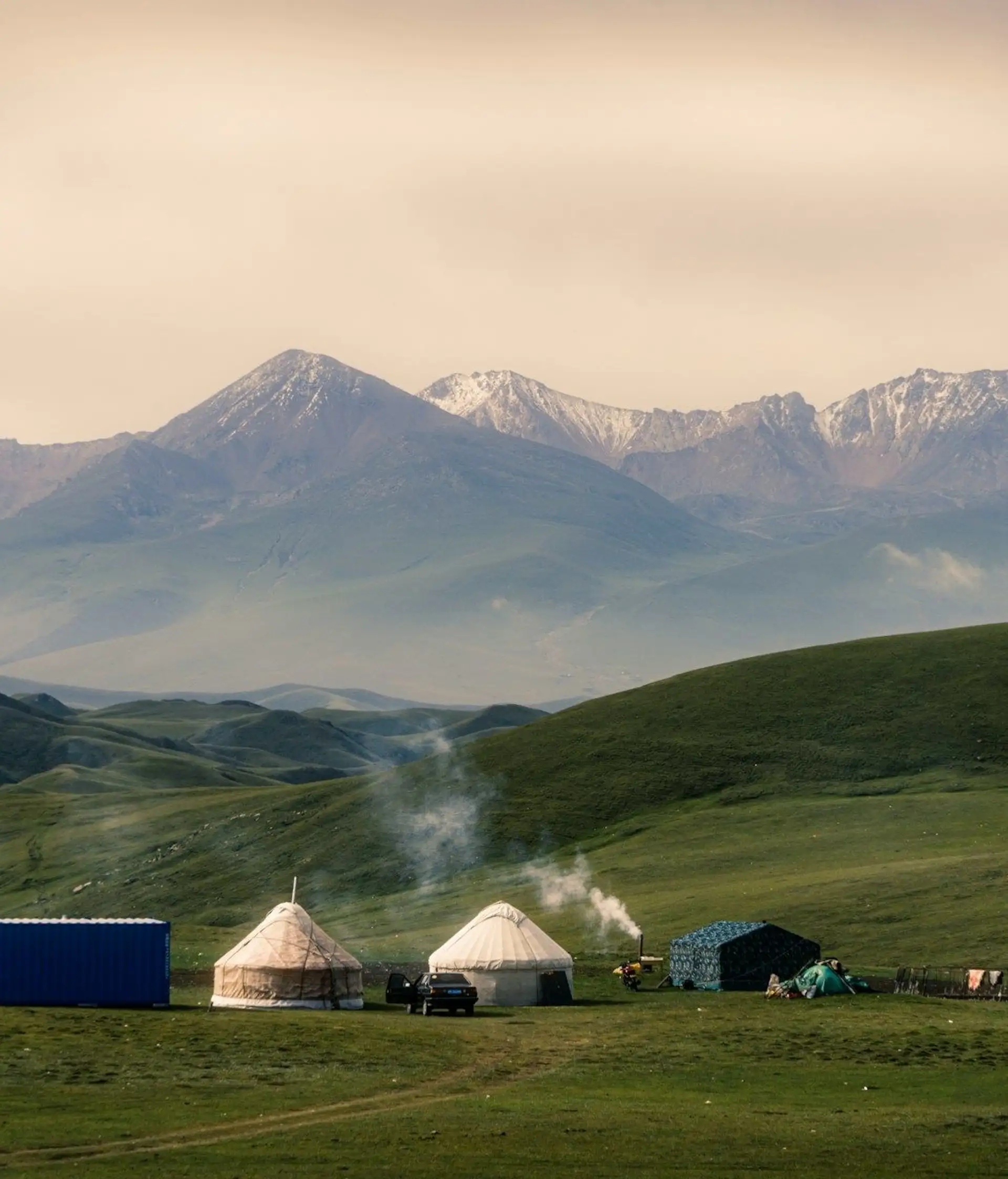 Nuit en yourte lors d'un voyage au Kirghizistan sur la route du Tian Shan