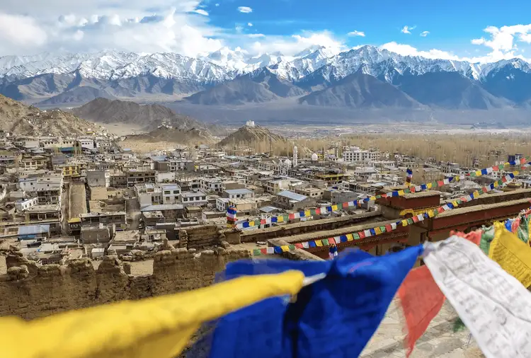 Voyage en Inde, Ladakh : Drapeaux de Leh