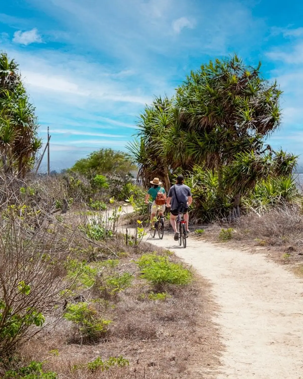 Mit dem Fahrrad auf Gili in Indonesien