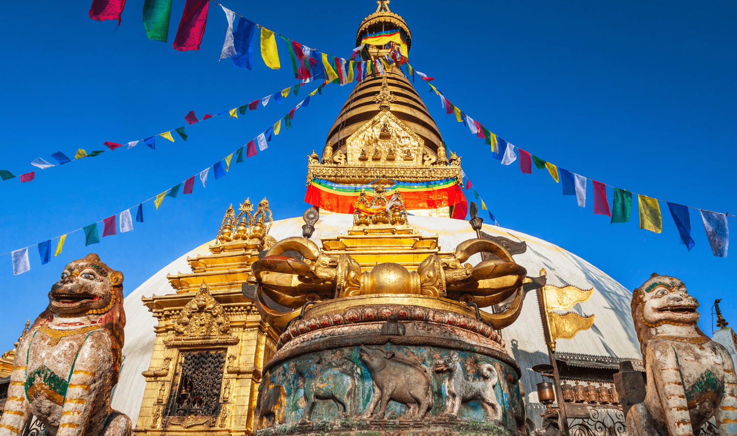 Voyage au Népal, Temple des singes Swayambhunath à Katmandou