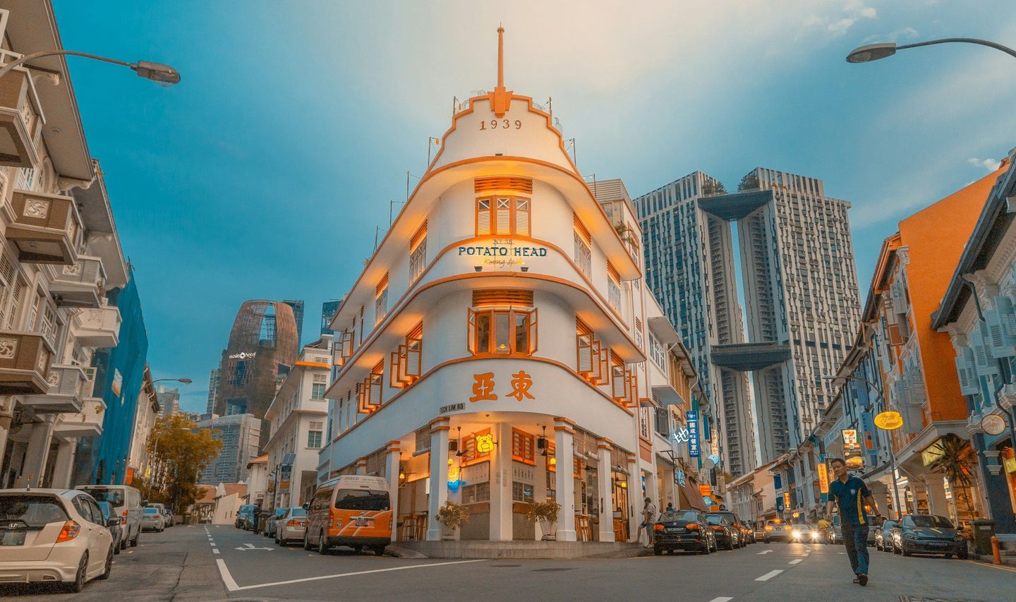 Travel in Asia - The iconic Potato Head Singapore heritage building on Keong Saik Road in Chinatown in Singapore