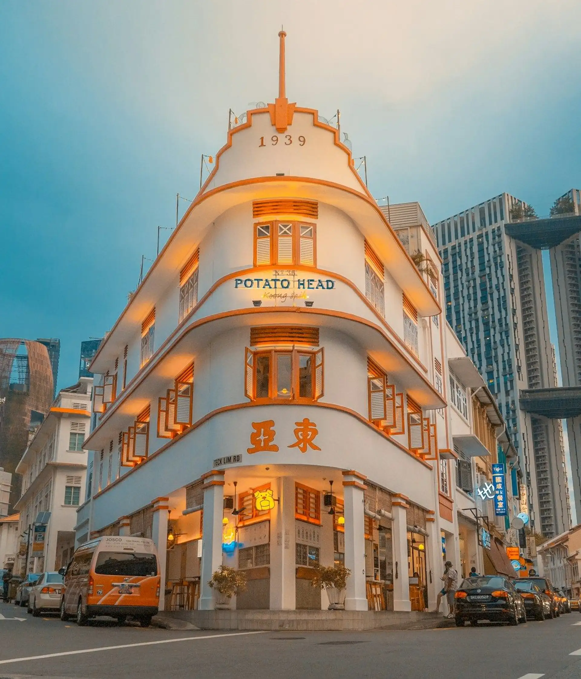 Travel in Asia - The iconic Potato Head Singapore heritage building on Keong Saik Road in Chinatown in Singapore