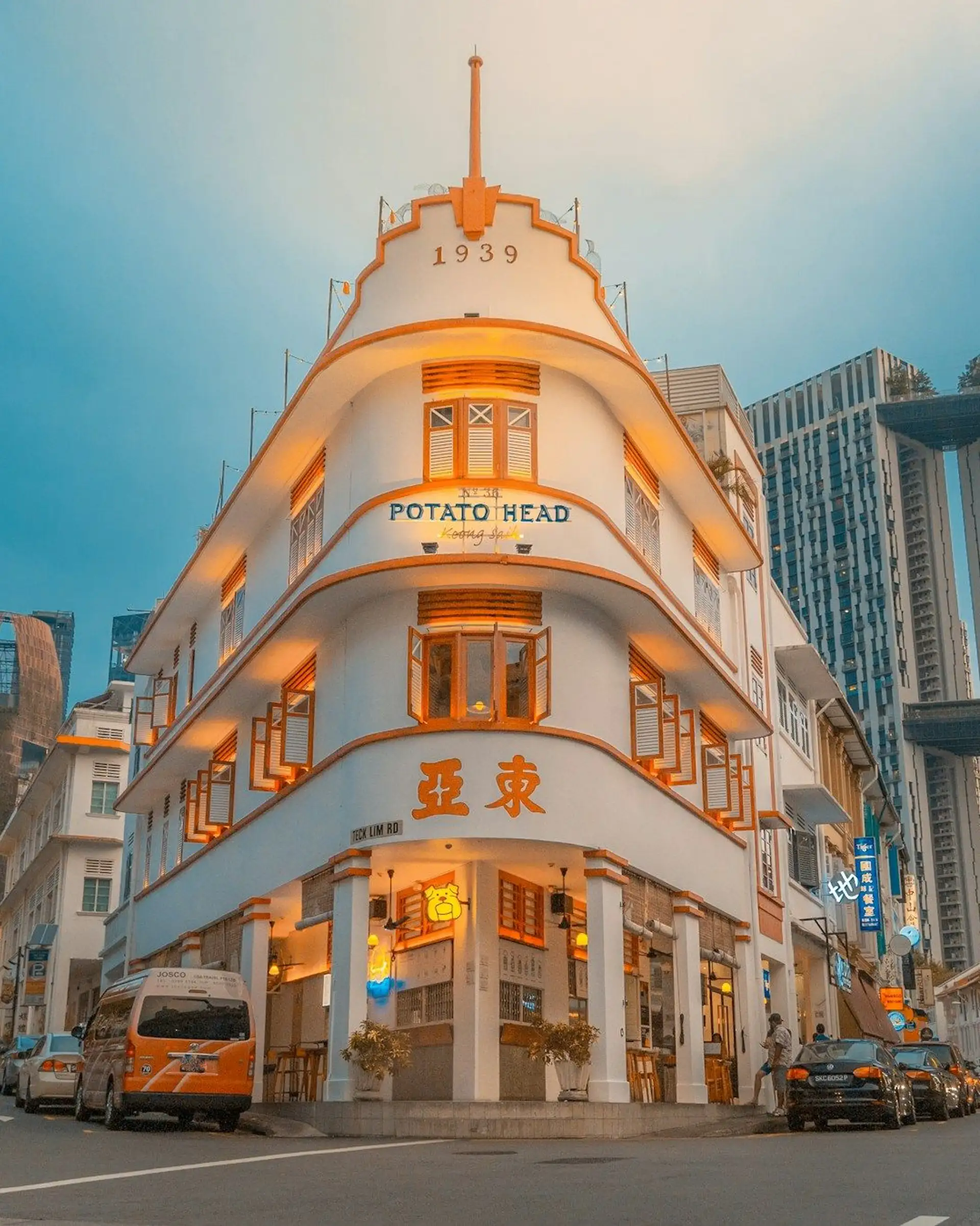 Travel in Asia - The iconic Potato Head Singapore heritage building on Keong Saik Road in Chinatown in Singapore