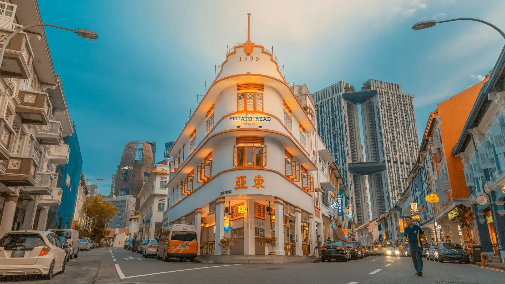 Travel in Asia - The iconic Potato Head Singapore heritage building on Keong Saik Road in Chinatown in Singapore